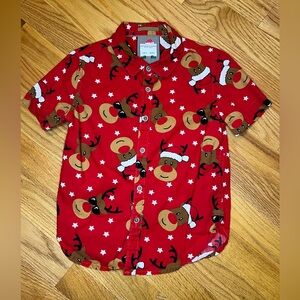 Denim & Flower Red Reindeer Print Shirt